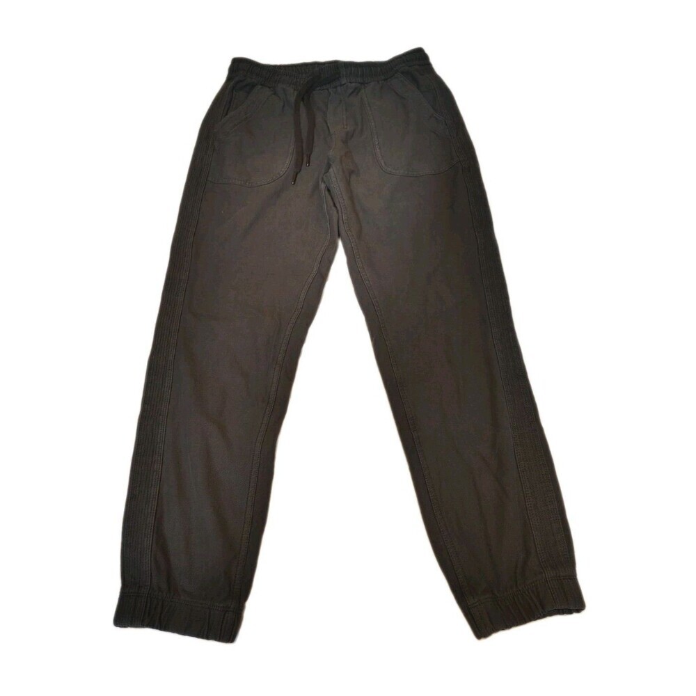 ​Athleta Farallon Jogger Pants Womens 4 Gray Charcoal Ribbed Trim Drawstring...